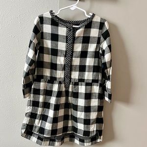 Tea Collection plaid dress in black and white size 4T